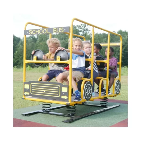 Rockin Time School Bus (6 Seat Steering) Regular Bus Grill No Springs